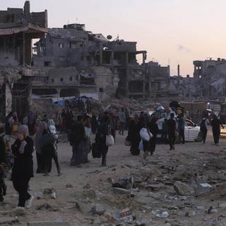 Des milliers d'habitants fuient des bombardements israéliens à Gaza-ville (image d'illustration). [Keystone]