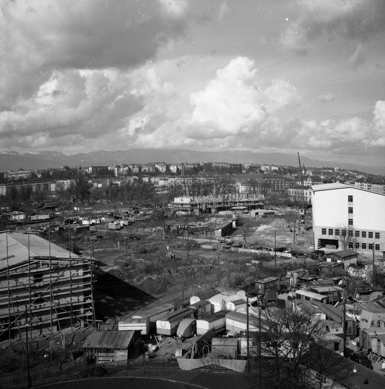 Le site des Vernets avant la construction de la patinoire, 1954 [Bibliothèque de Genève - Christian Murat]