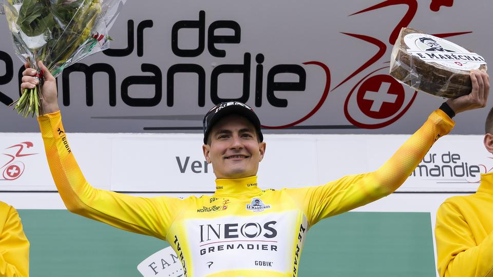 Carlos Rodriguez est devenu le deuxième espagnol a remporté le Tour de Romandie. [KEYSTONE - JEAN-CHRISTOPHE BOTT]