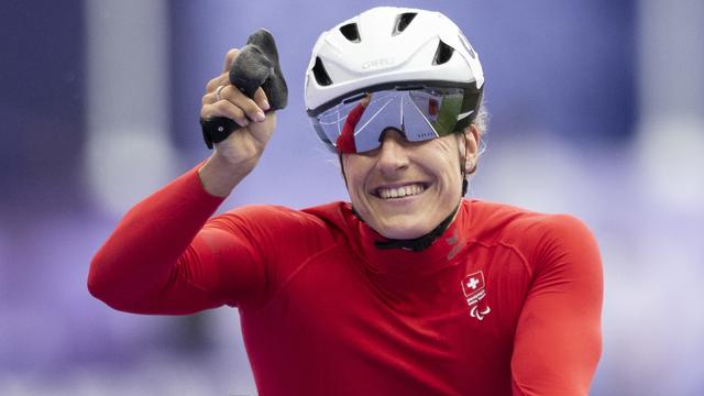 Jeux paralympiques: au 1500 mètres, Catherine Debrunner gagne sa troisième médaille d’or pour la Suisse. [Keystone - Ennio Leanza]