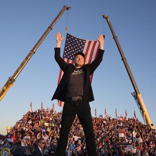 Tesla and SpaceX CEO Elon Musk walks to the stage to speak alongside Republican presidential nominee former President Donald Trump at a campaign event at the Butler Farm Show, Saturday, Oct. 5, 2024, in Butler, Pa. [AP Photo/Keystone - Alex Brandon, File]