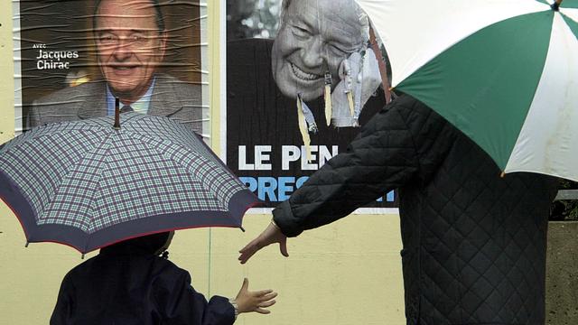 Un poster des candidats à l'élection présidentielle de 2002. [Keystone/AP Photo - Patrick Gardin]