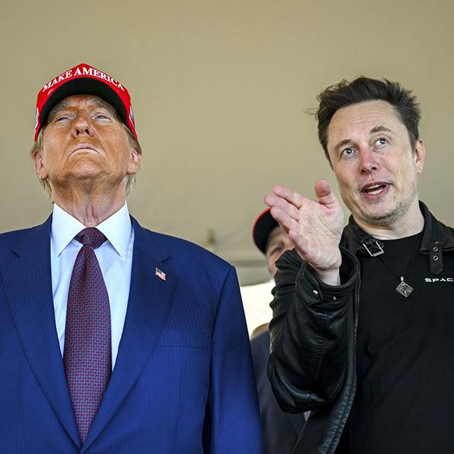 Donald Trump et Elon Musk ont exprimé leur opposition à un accord budgétaire négocié au Congrès entre des élus républicains et démocrates. [Keystone - Brandon Bell - Pool via AP]