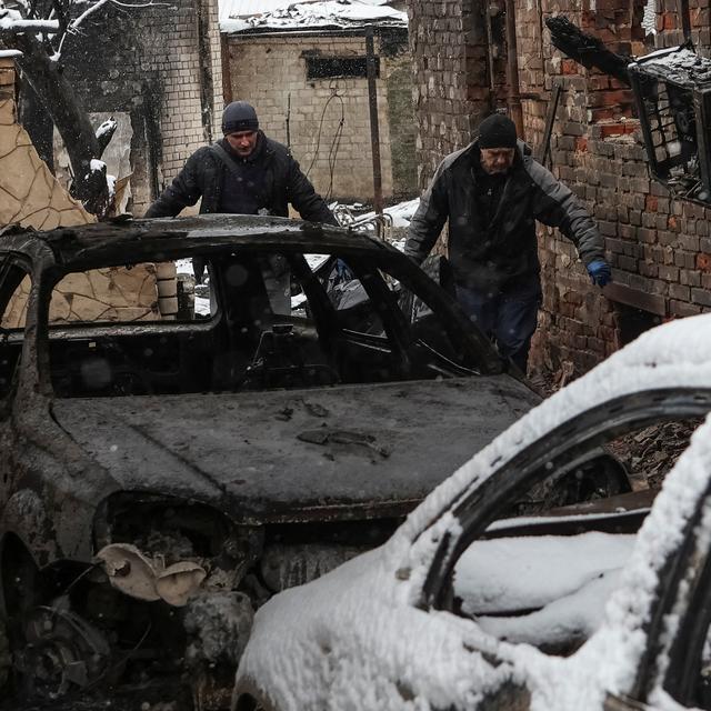 Les dégâts d'une attaque de drones russes sur la ville ukrainienne de Kharviv. [Reuters - Sofiia Gatilova]