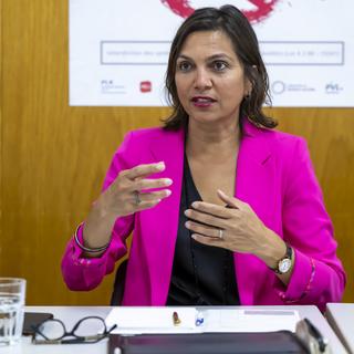 Maryam Yunus Ebener, présidente des Vert-e-s à Genève. [Keystone - Martial Trezzini]