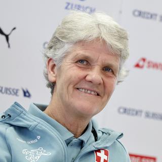 La Suédoise Pia Sundhage est la nouvelle sélectionneuse de l'équipe de Suisse féminine de football. [Keystone - Peter Klaunzer]