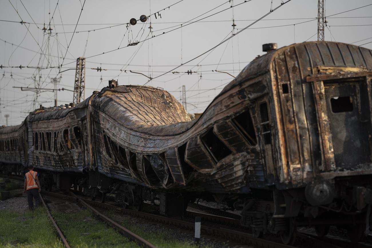 Moscou affirme avoir frappé un train transportant des armements occidentaux (image d'archive) [Keystone/AP - Leo Correa]