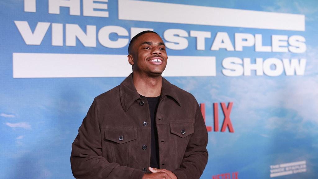 Le rappeur Vince Staples lors de l'avant-première de la série "The Vince Staples Show" à Los Angeles le 12 février 2024. [AFP - Michael Tran]