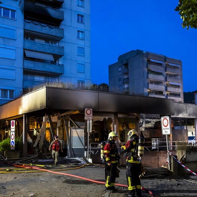 L'explosion de feux d'artifice qui a fait deux morts jeudi soir à Nussbaumen (AG) a eu lieu dans une pièce fermée à clé dans le parking souterrain. [Keystone - Michael Buholzer]