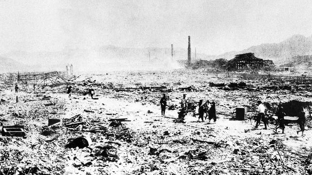 Les effets d'une guerre nucléaire pourraient être similaires aux brûlures, à la dévastation et la pollution à Hiroshima. [Keystone/AP Photo - DR]