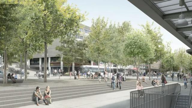 Une représentation de ce que pourrait être la place de la Gare à Lausanne. [lausanne.ch]