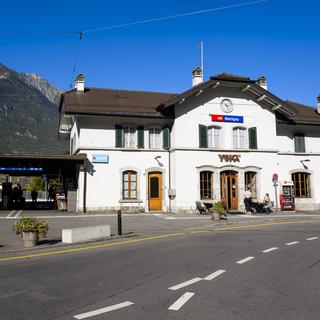 L'entrée de la gare de Martigny (VS). [Jean-Christophe Bott]