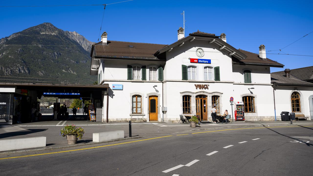 L'entrée de la gare de Martigny (VS). [Jean-Christophe Bott]