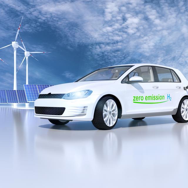 Hydrogène vert : cette énergie est dite verte car elle est produite par des panneaux solaires ou des éoliennes. [Depositphotos - © Aa-w]