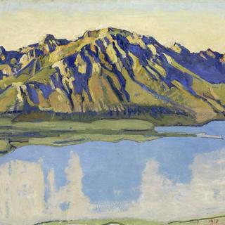 Ferdinand Hodler (1853-1918), "Le Grammont dans la lumière du matin", 1917, Huile sur toile, 64 x 90,5 cm. [Collection Christoph Blocher]