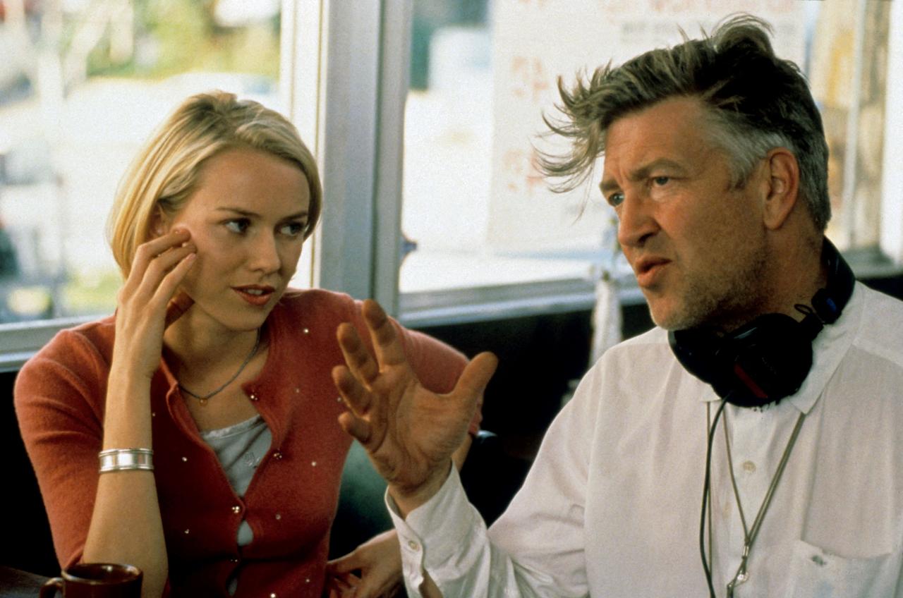 Noami Watts et David Lynch sur le tournage de "Mulholland Drive" en 2001. [AFP - Les Films Alain Sarde / Asymmetrical Productions]