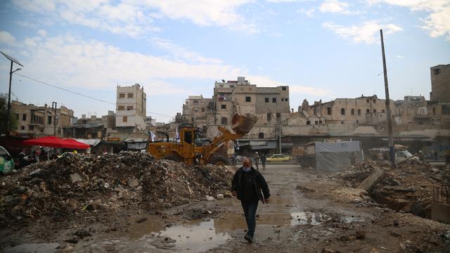 La ville d'Alep ern Syrie essaie de se reconstruire. [Keystone - EPA/Bilal Al Hammoud]