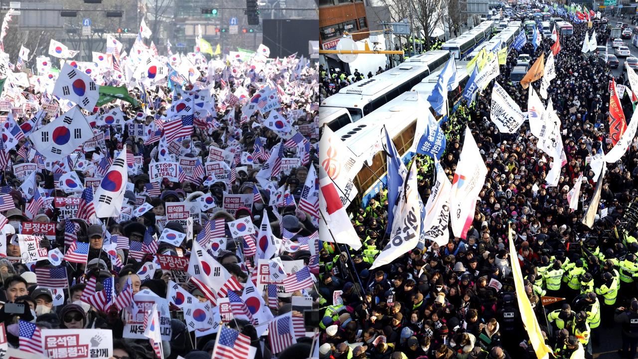 Nouvelles manifestations pour et contre l'arrestation du président déchu Yoon Suk Yeol. [KEYSTONE]