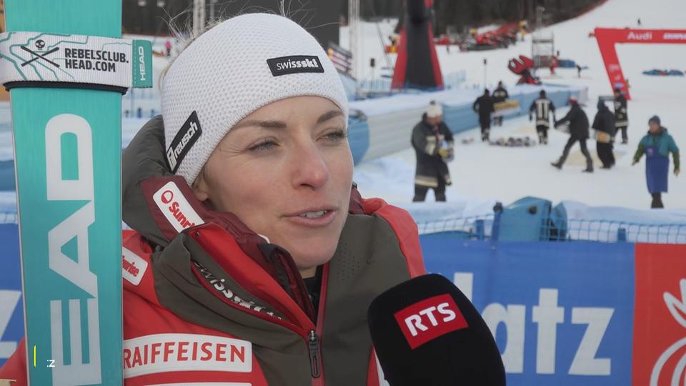 Lara Gut-Behrami (SUI) revient sur sa belle 2e place lors du géant de Kronplatz