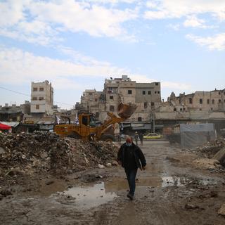 La ville d'Alep ern Syrie essaie de se reconstruire. [Keystone - EPA/Bilal Al Hammoud]