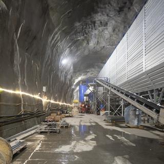 Les travaux du tunnel du Gothard. [Keystone - Gaetan Bally]