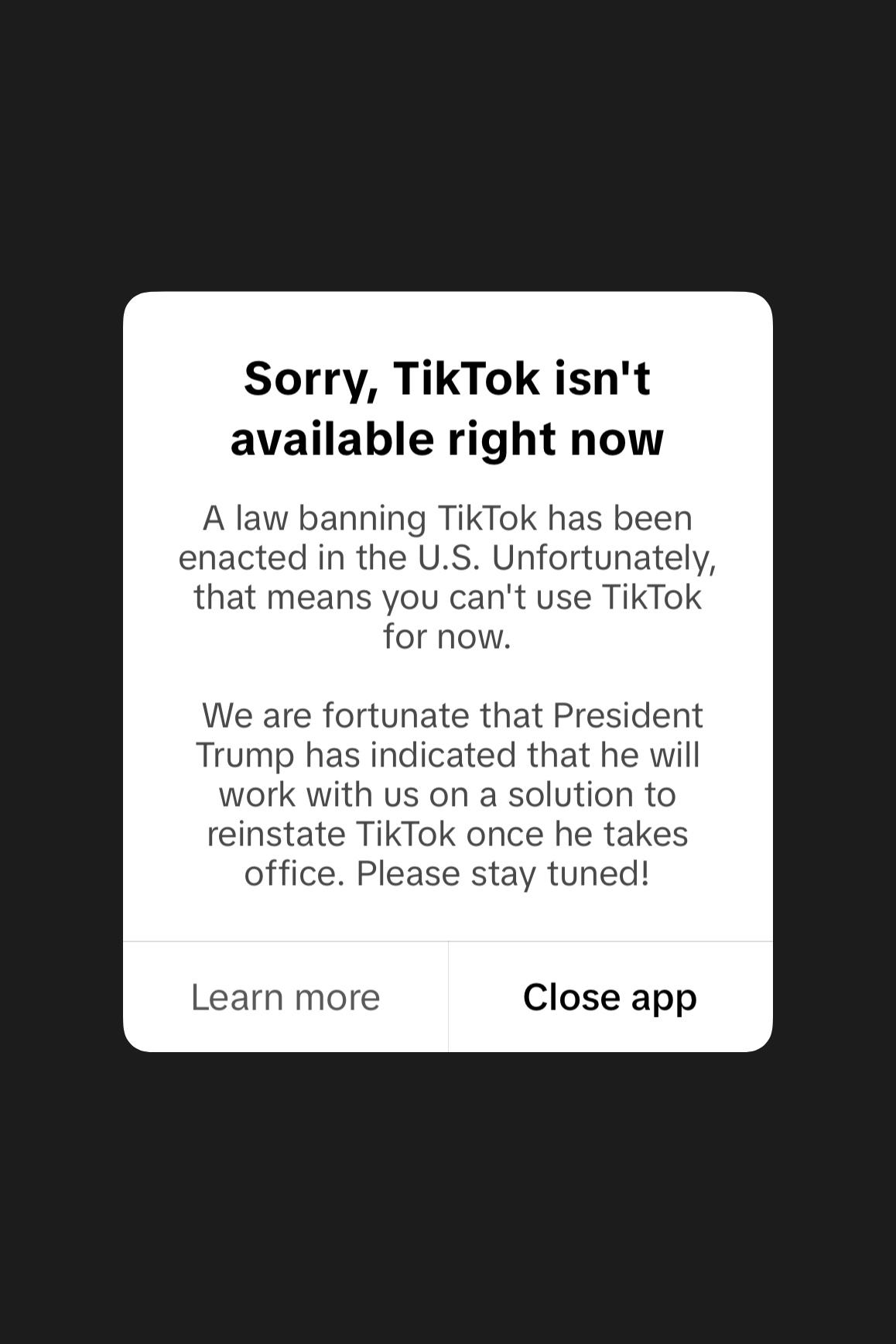 TikTok a rendu inaccessible son application en ligne samedi aux Etats-Unis. [Keystone - Stephanie Mullen - AP Photo]