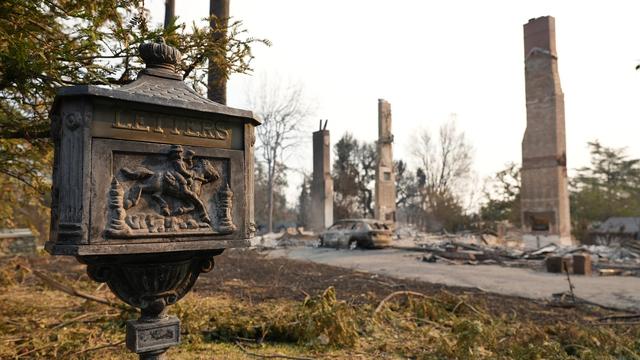 Une vue du quartier d'Altadena à Los Angeles, détruit par un incendie. [AP Photo - Chris Pizzello]