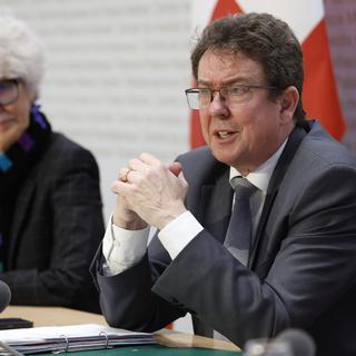 Le conseiller fédéral Albert Rösti estime que l'initiative sur la responsabilité environnementale "va trop loin". [Keystone - Peter Klaunzer]