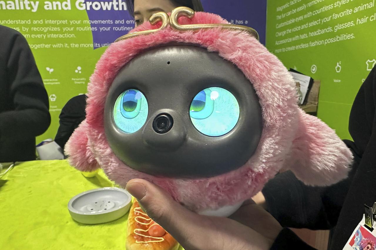 Ropet, un animal de compagnie robotique qui peut se connecter à ChatGPT, est la star du salon le Consumer Electronics Show de Las Vegas de 2025. [KEYSTONE - SARAH PARVINI]