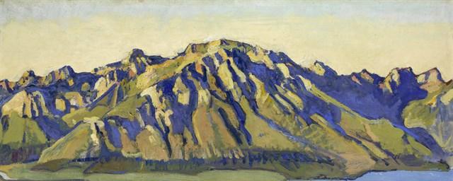 Ferdinand Hodler (1853-1918), "Le Grammont dans la lumière du matin", 1917, Huile sur toile, 64 x 90,5 cm. [Collection Christoph Blocher]