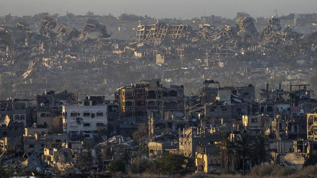 Des bâtiment détruits dans la bande de Gaza le 7 janvier 2025. [AP Photo/Keystone - Ariel Schalit]