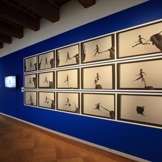 Photographie de l'exposition "Grains de folie. Cinéma d'animation de sable" au Musée Alexis Forel de Morges. [Musée Alexis Forel]