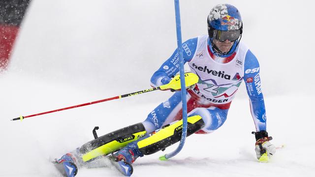 Clément Noël a dominé la concurrence à Adelboden. [KEYSTONE - ANTHONY ANEX]