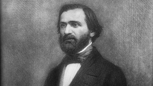 Giuseppe Verdi, gravure par J. Geoffroy. Vers 1860. [Roger Viollet]