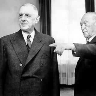 Charles de Gaulle et Konrad Adenauer, le 4 juillet 1963 à Bonn.