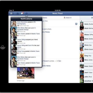 La nouvelle application iPad de Facebook. [Facebook]