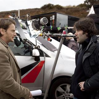 Benoît Magimel et Jalil Lespert sur le tournage du film "Des vents contraires". [Universal Pictures International France]