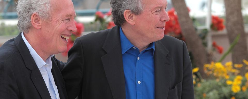 Jean-Pierre et Luc Dardenne à Cannes pour la présentation de leur film "Le gamin au vélo". [Ekaterina Chesnokova .]