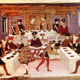 Banquet d'Alcatiel. Maître Cassoni Jarves. Venise, musée Correr. [Roger Viollet / AFP]