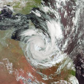 Image réalisée par Eumetsat, le 3 février 2011, du cyclone Yasi approchant les côtes du nord est de l'Australie. [AFP PHOTO / EUMETSAT]