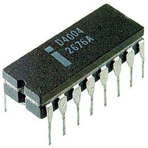 L’Intel 4004, premier microprocesseur de l’histoire. [Wikimedias]