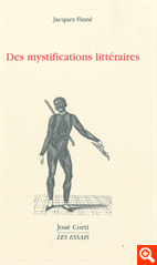 Couverture de "Des mystifications littéraires", Jacques Finné. [éd. corti]