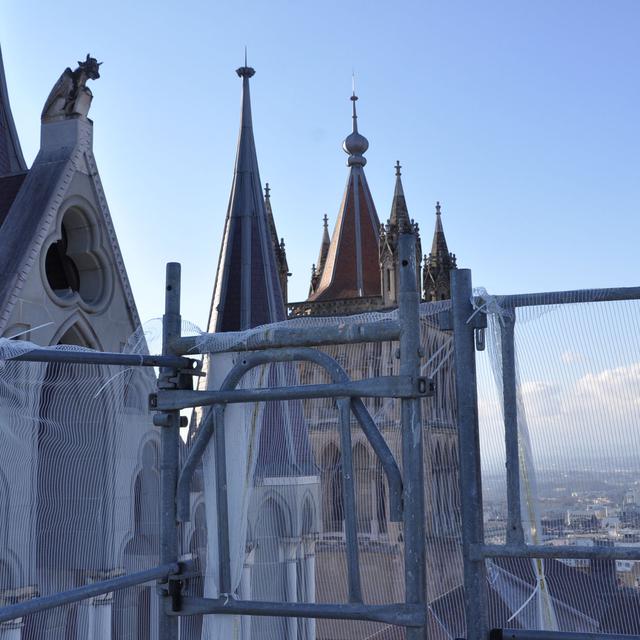 Sur le chantier de la restauration de la cathédrale de Lausanne. [Agathe Chevalier]