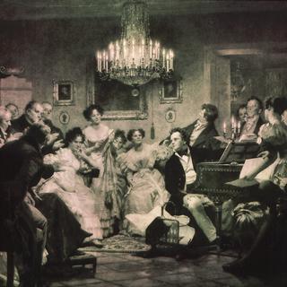 Franz Peter Schubert donnant un concert à Vienne au 19e siècle. [Gianni Dagli Orti/The Picture Desk]