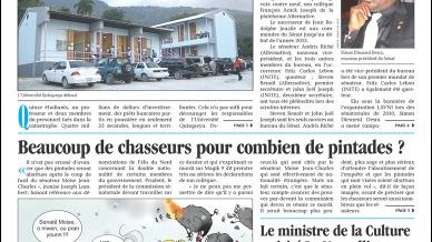 Une du 11 janvier 2012 du "Nouvelliste", journal haïtien. [lenouvelliste.com]