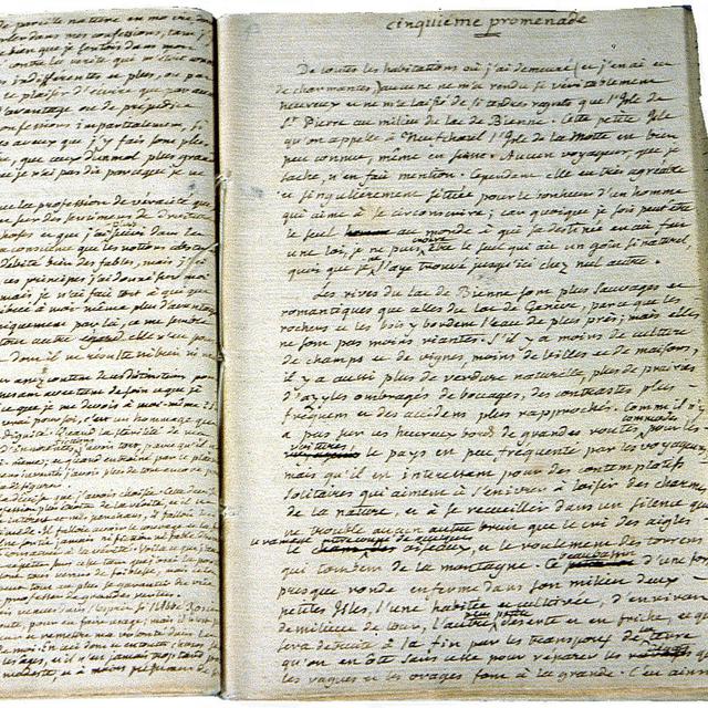 Manuscrit des "Rêveries du Promeneur Solitaire" de Jean-Jacques Rousseau. [bpun.unine.ch]