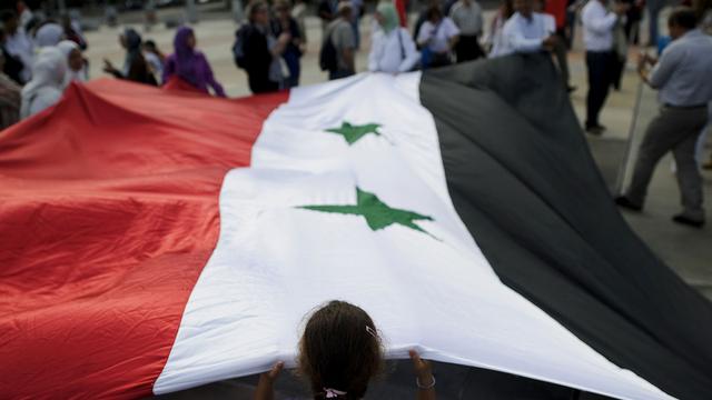 Une marche de soutien au peuple syrien à Genève le 17 septembre 2011. [Fabrice Coffrini]