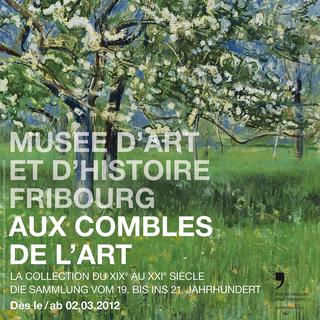 Affiche de l'exposition "Aux combles de l'art" du Musée d'art et d'histoire de Fribourg. [fr.ch/mahf]