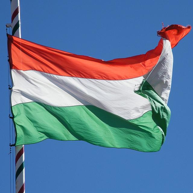 Le drapeau hongrois flottant au vent. [wikipedia]