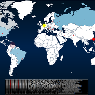 La carte permet de visualiser la position géographique des attaquants. [map.honeynet.org]